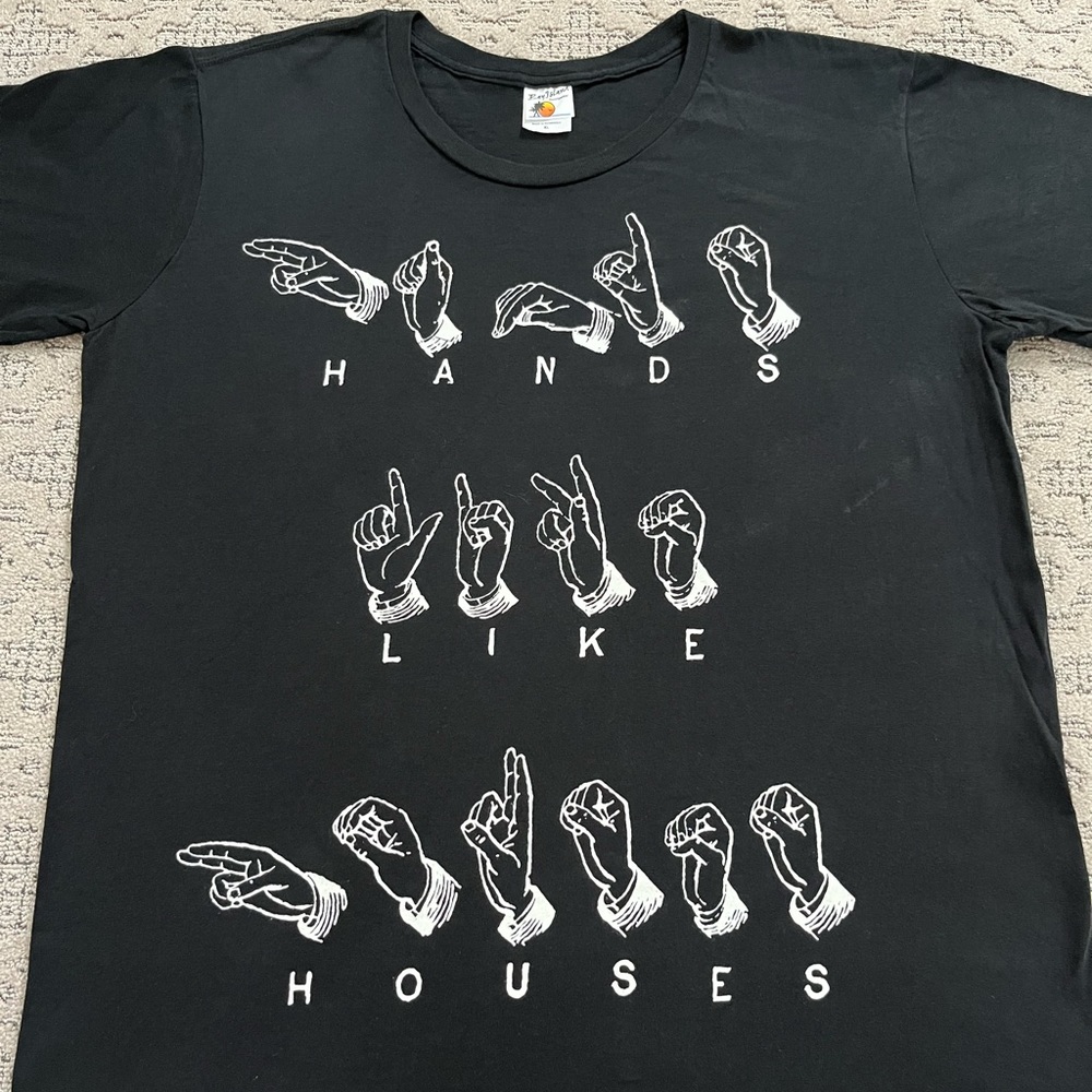 🎸 '16 Hands Like Houses Band Brail Gestured Black Logo Australian Soft Tee